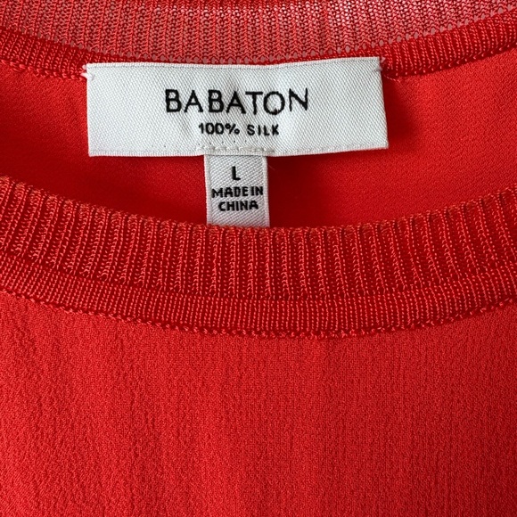 Babaton Silk Orange/Red Tank Top | Size Large - Picture 5 of 5